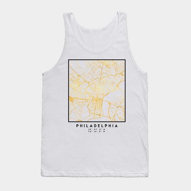 PHILADELPHIA PENNSYLVANIA CITY STREET MAP ART Tank Top by deificusArt